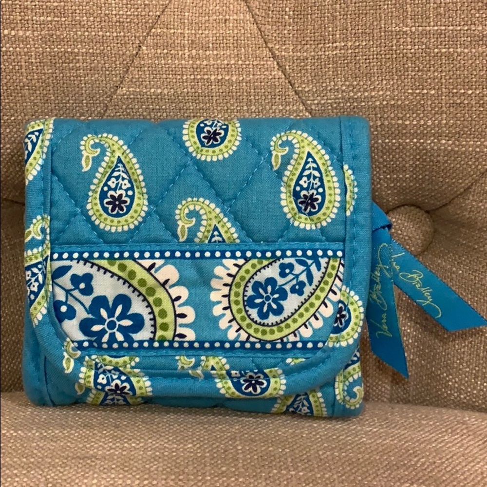 Vera Bradley green blue folding wallet